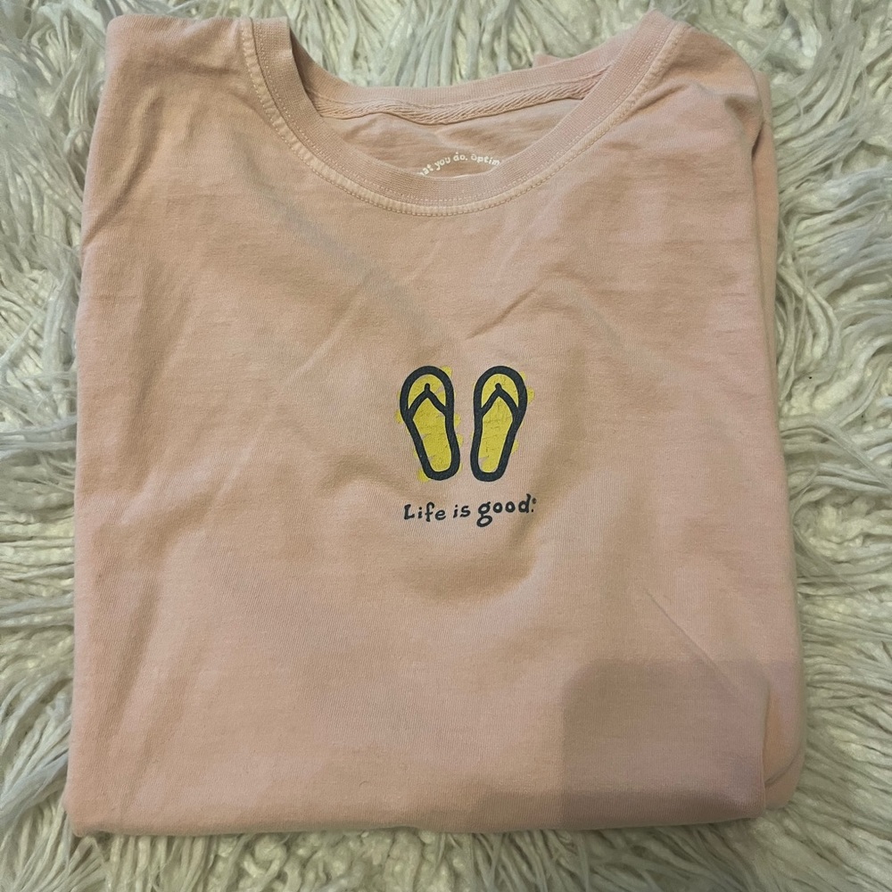 Life is Good Flip Flop Dusty Rose Shirt